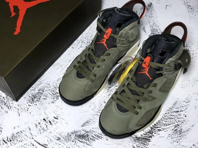 MaikeSneakers CN1084-200 Air Medium Travis x Jordan 6 Olive Scott 0728